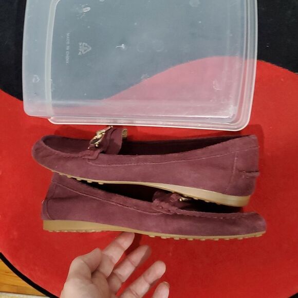 Coach Fortunata Suede Loafers in Burgundy Size 7.5 - Picture 6 of 12